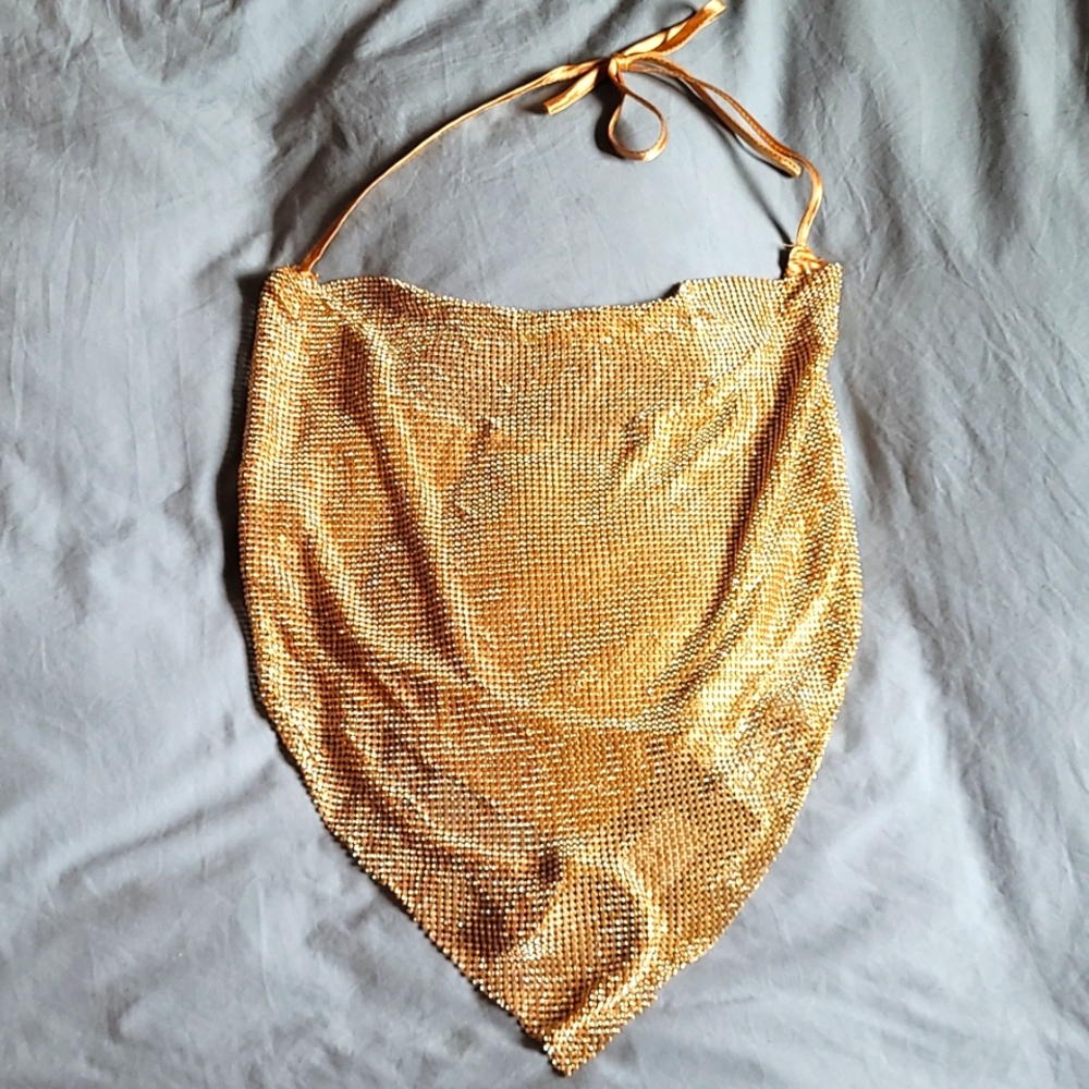 Gold halter top